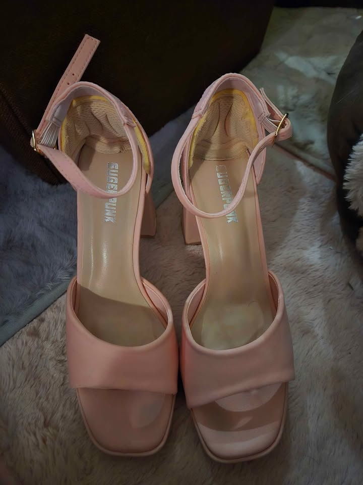 Pastel Pink Platform Block Heels - Size 6.5/7.5 - Y2K Style - photo 5