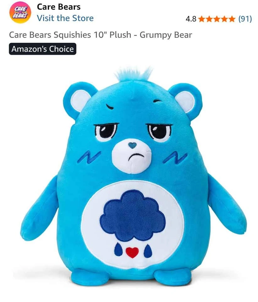 Care Bears Squishies 10" Plush - Grumpy Bear - photo 4