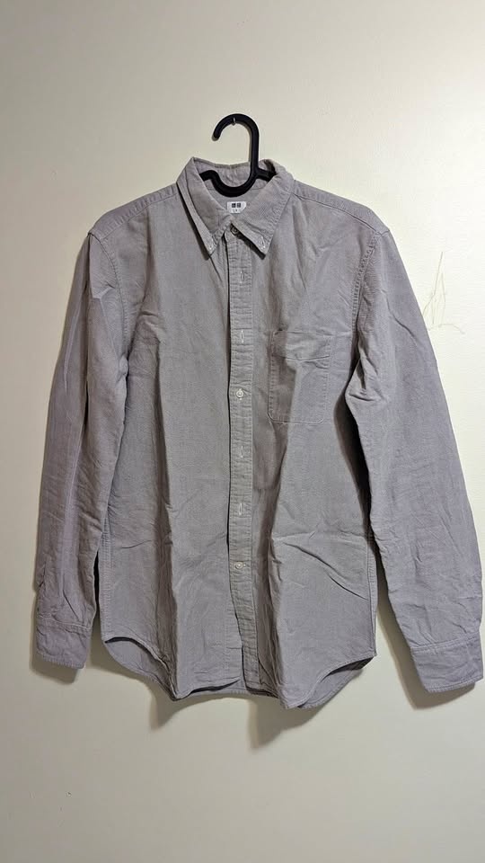 Uniqlo Men's Grey Slim Fit Shirt S