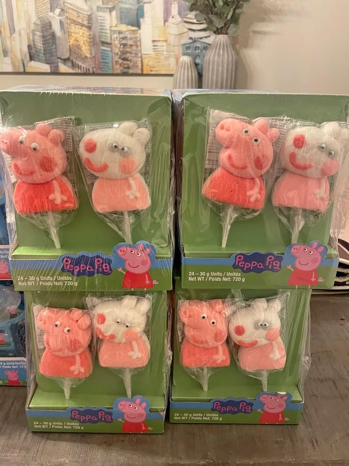 Brand New Peppa Pig Marshmallow Lollipops (24 qty)