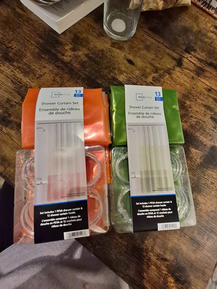 Brand New Shower Curtain Set with Hooks Peva