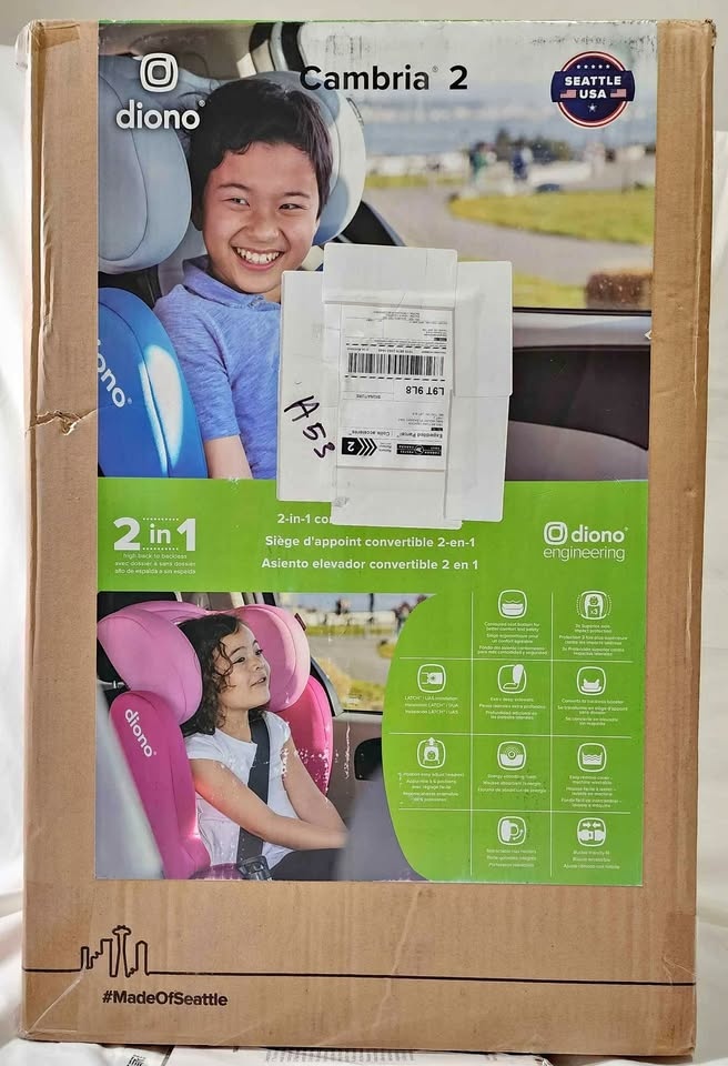 Diono Cambria 2 XL 2022 2-in-1 Booster Seat High-Back to Backles
