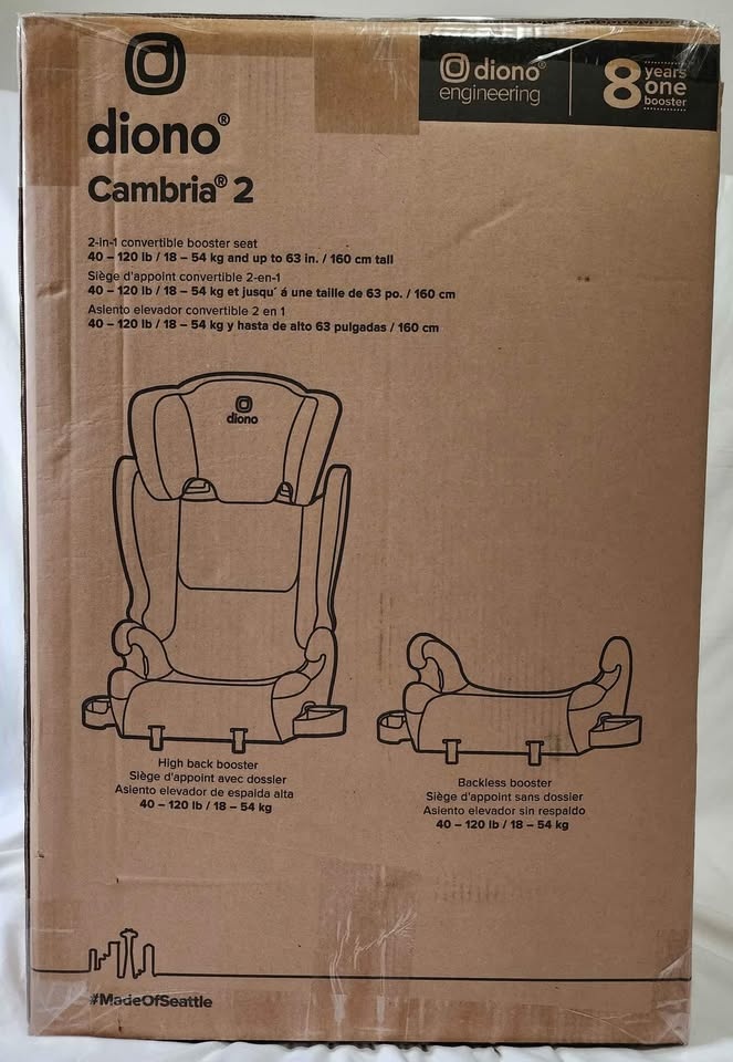 Diono Cambria 2 XL 2022 2-in-1 Booster Seat High-Back to Backles - photo 4