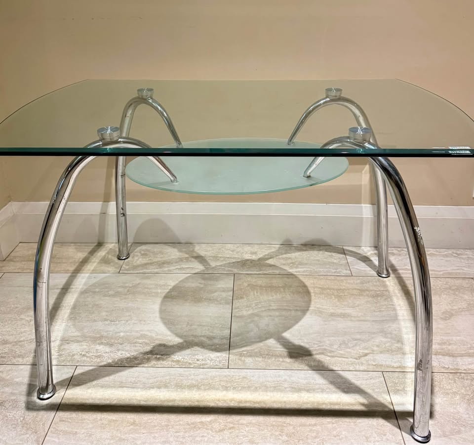 Modern Glass Dining Table with Storage - photo 2