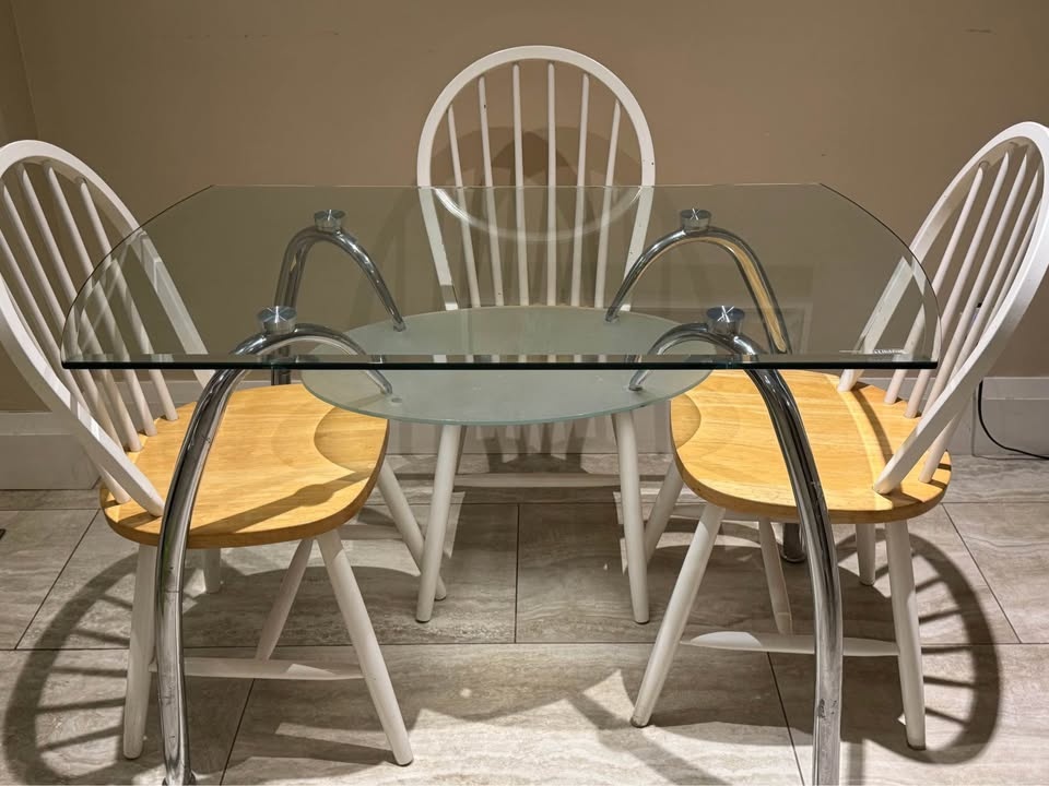 Modern Glass Dining Table with Storage - photo 4