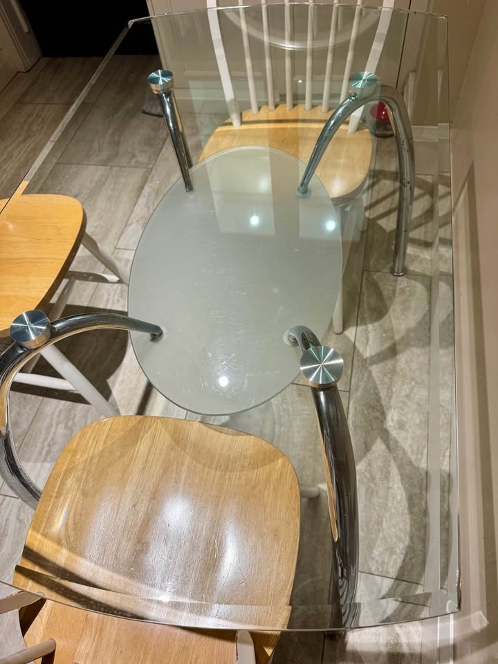 Modern Glass Dining Table with Storage - photo 5
