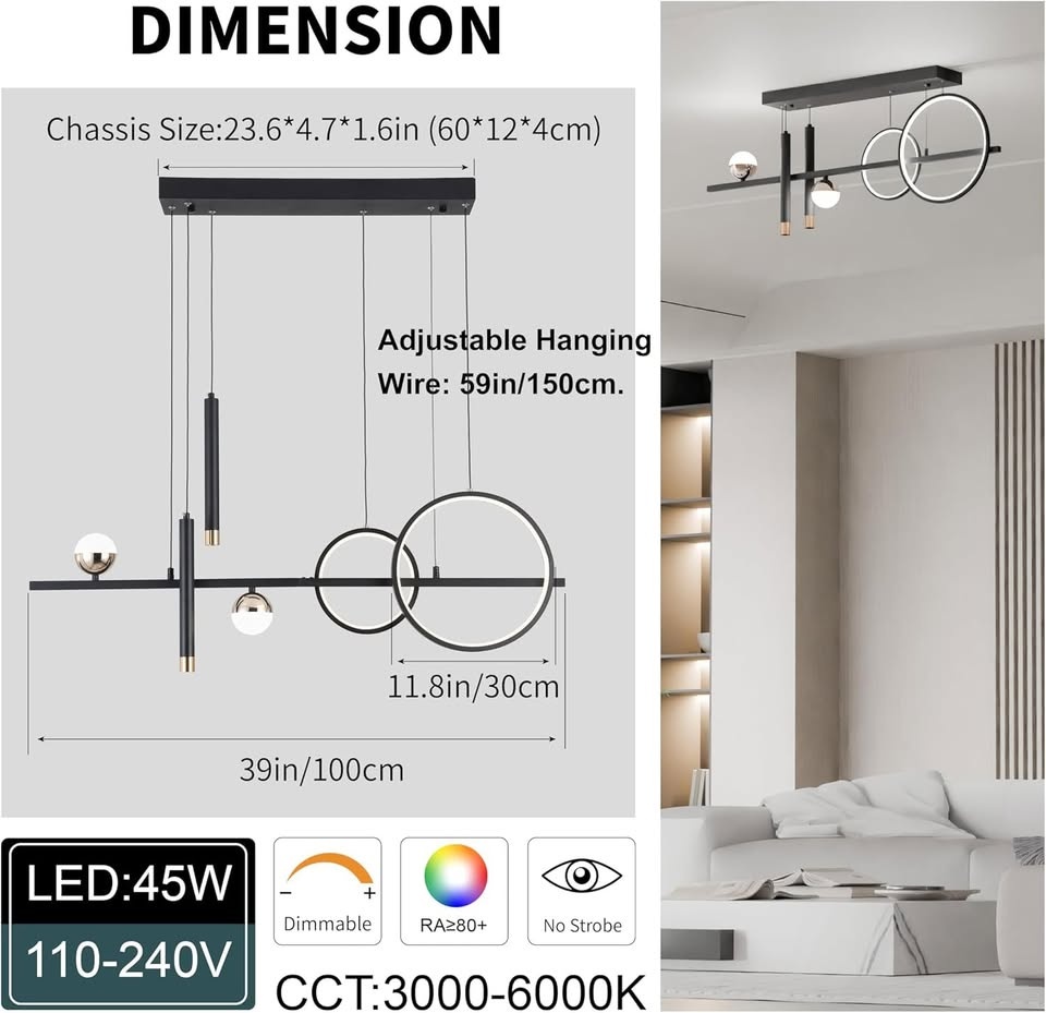 ORANOOR LED Modern Chandeliers for Dining Room - photo 3