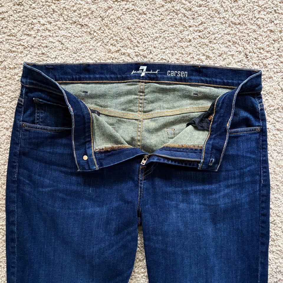 7 For All Mankind Carsen Men's Size 38 Straight Jeans Dark Indig - photo 4