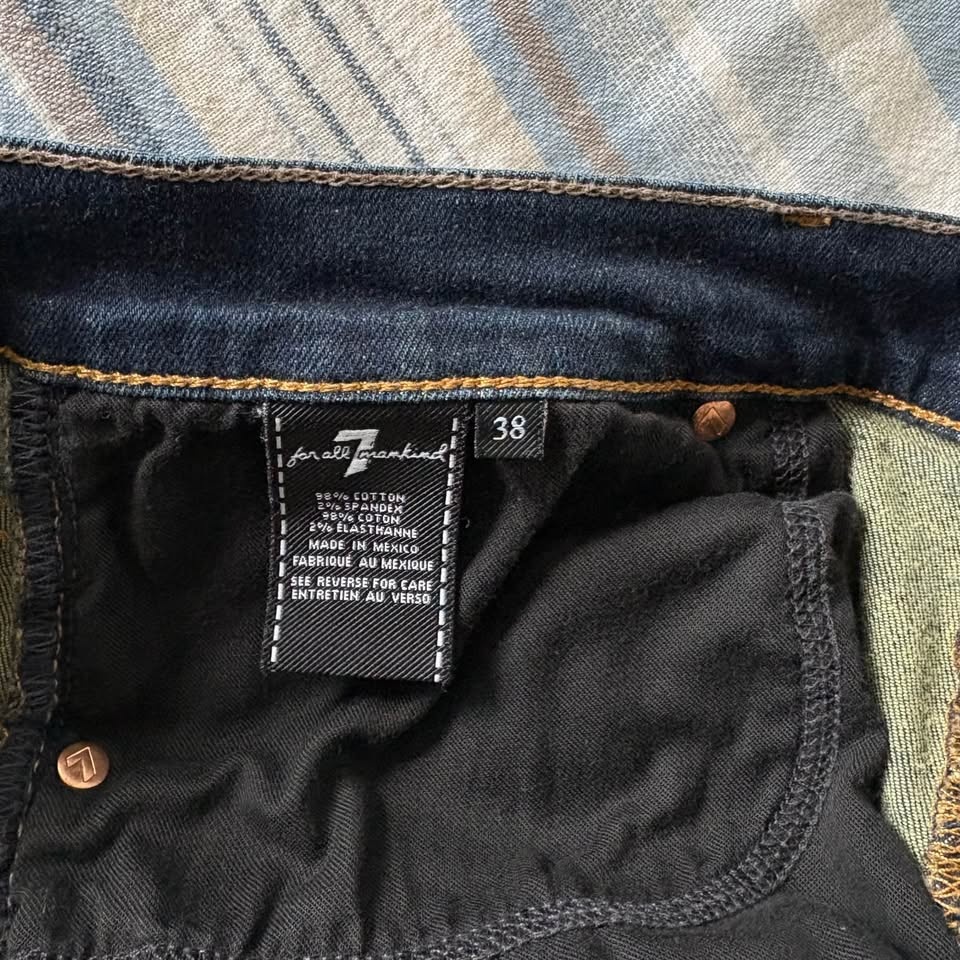 7 For All Mankind Carsen Men's Size 38 Straight Jeans Dark Indig - photo 5