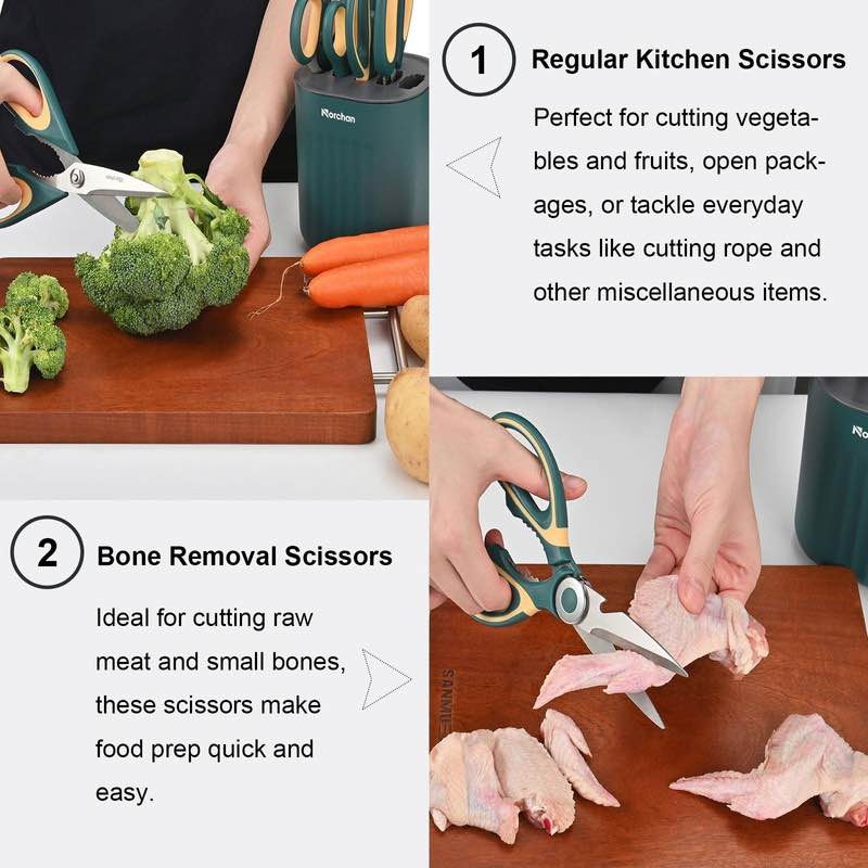 Brand new 5 type Stainless Steel Kitchen Scissors Set with Holde - photo 3