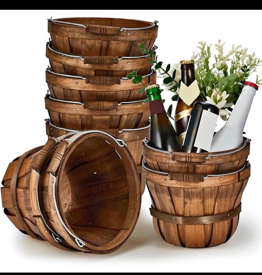 Brand new 10 pcs Round Wooden Baskets