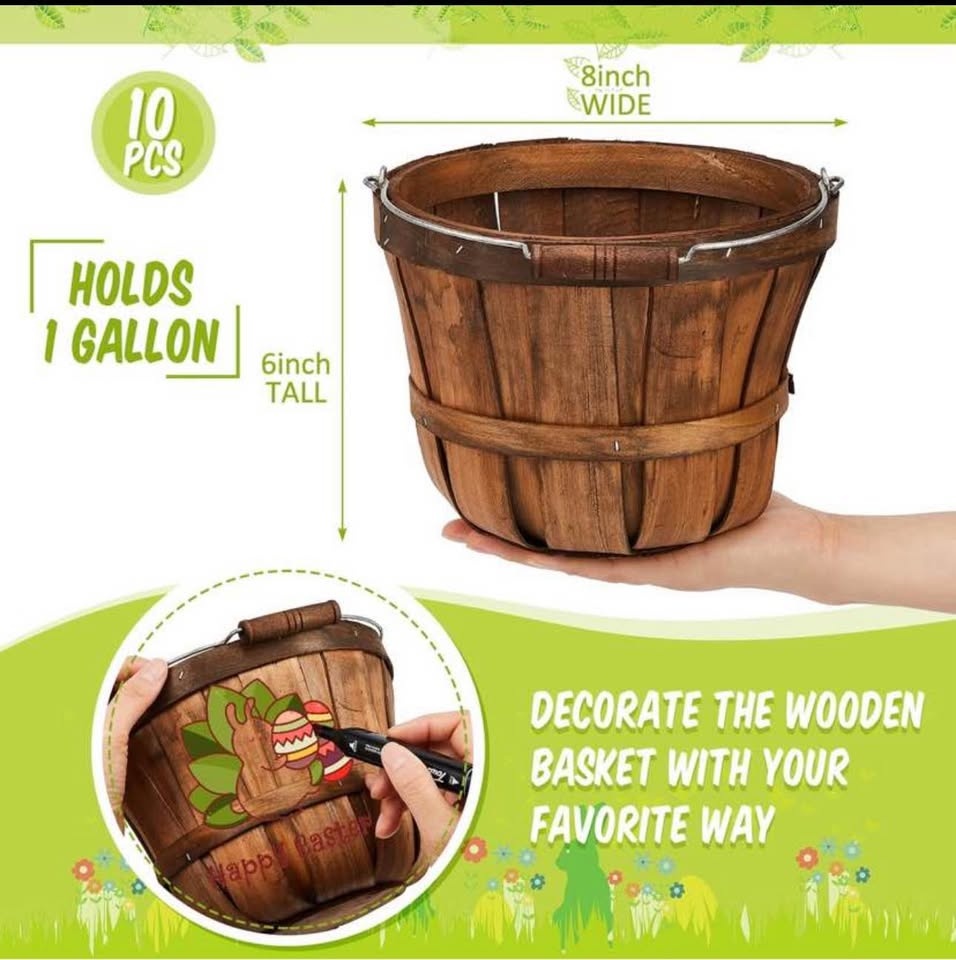 Brand new 10 pcs Round Wooden Baskets - photo 3