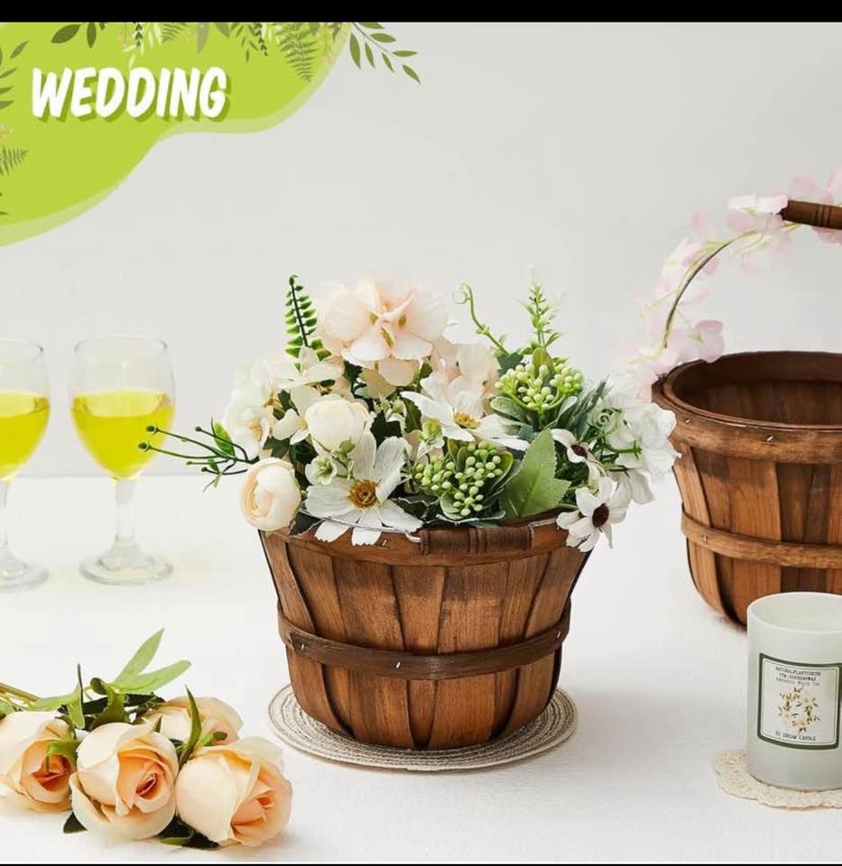 Brand new 10 pcs Round Wooden Baskets - photo 4