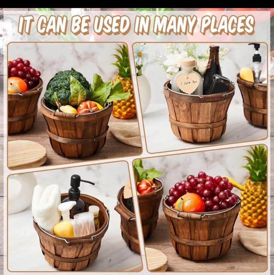 Brand new 10 pcs Round Wooden Baskets - photo 5