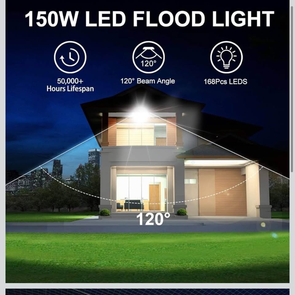 MEIKEE 150W Waterproof Outdoor LED Flood Lights (2 Pack) - photo 3