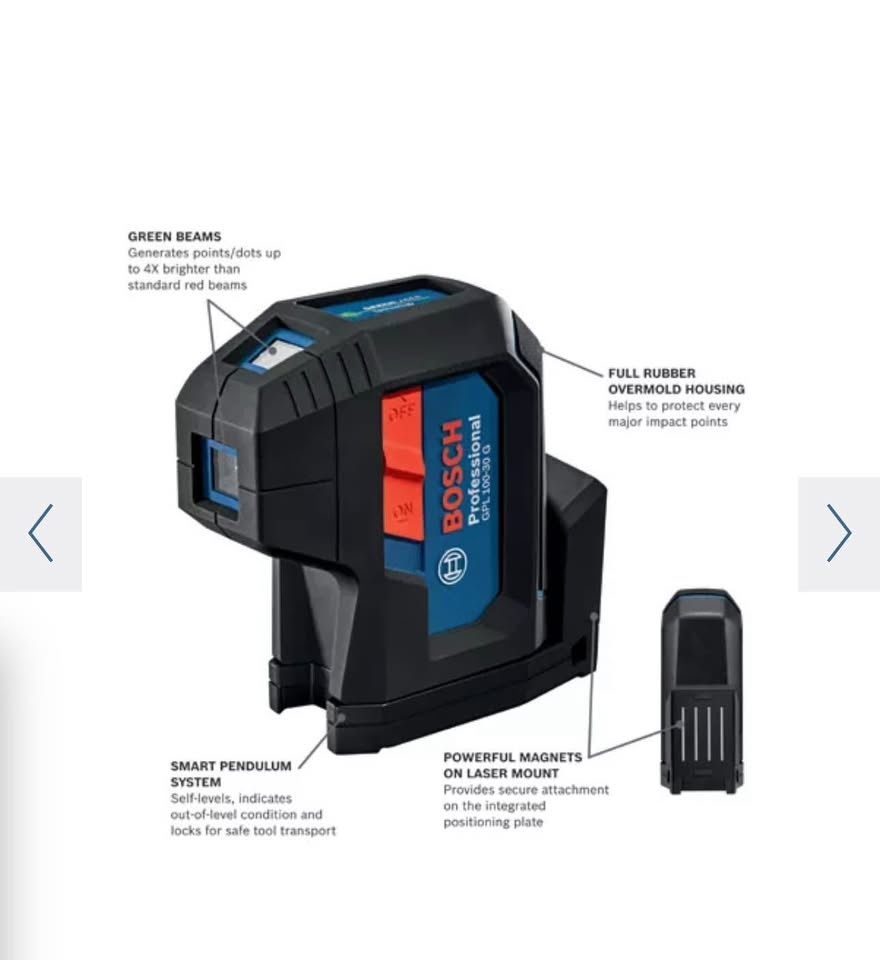 Bosch GPL 100-30 G Green Laser Level - Pro Grade - Never Used - photo 2