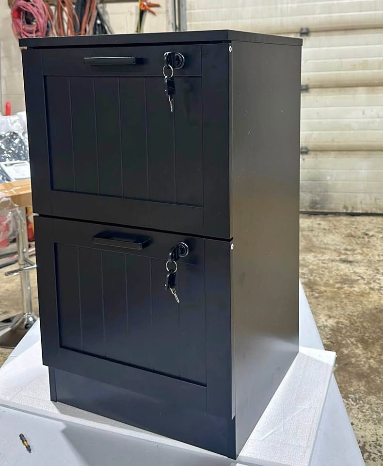 Brand New Assembled 2 Drawer Filing Cabinet with Lock!
