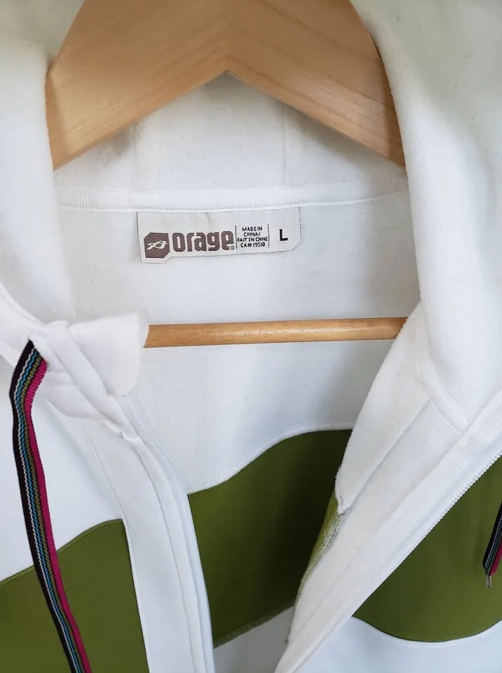 Women's Orage White & Green Hoodie - Size Large image indicator(4)