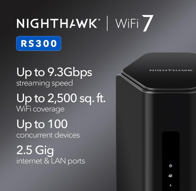 NETGEAR Nighthawk Tri-Band WiFi 7 Router (RS300)