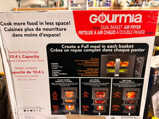 Gourmia 4 Quart Dual Basket Air Fryer - photo 2