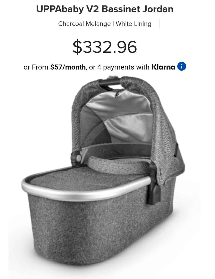 UPPAbaby V2 Bassinet + Travel Case - Jordan Charcoal - photo 2