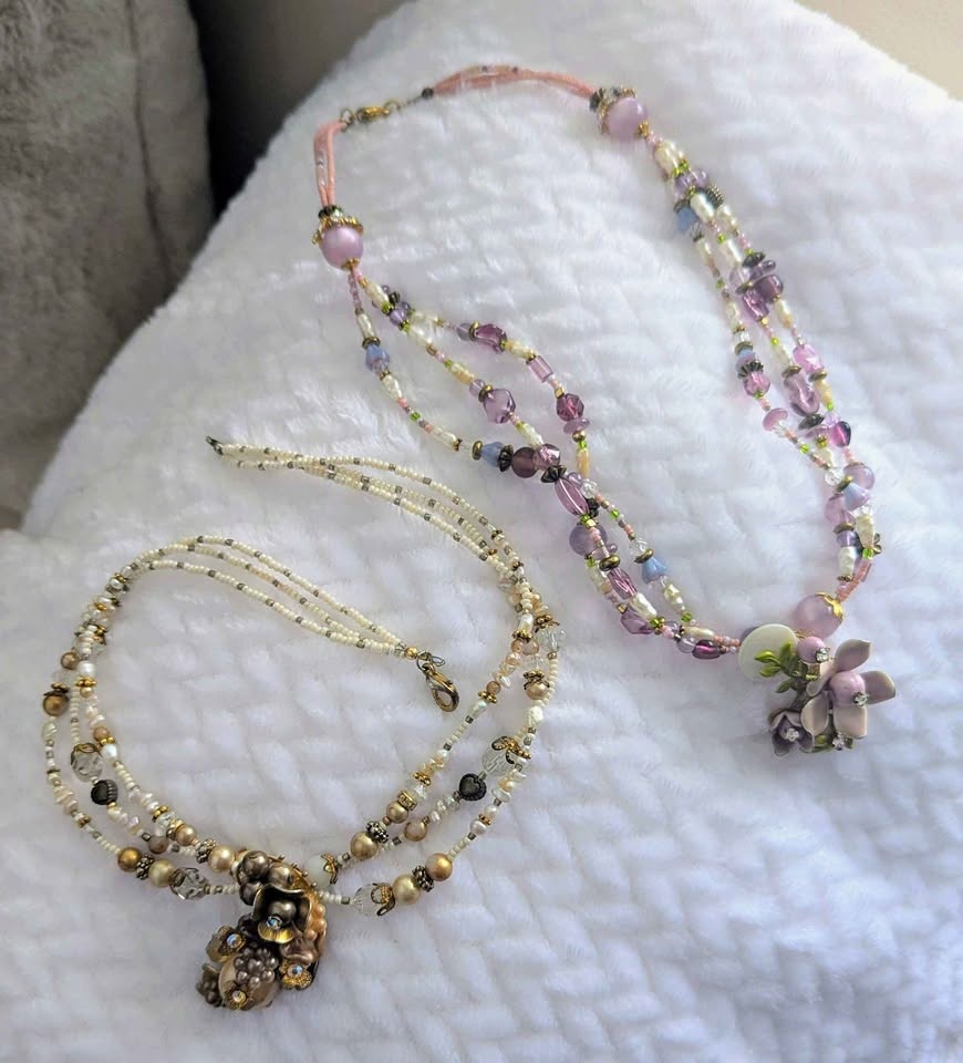 Vintage Artisan Beaded Necklaces (set of 2)