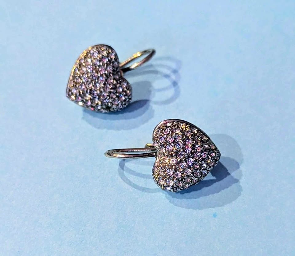 925 Vintage Valentine's Heart Earrings (Made in Italy)