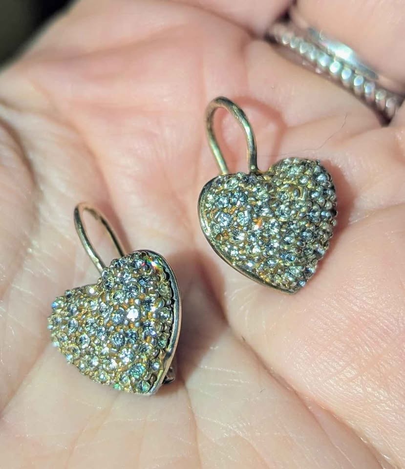925 Vintage Valentine's Heart Earrings (Made in Italy) - photo 4