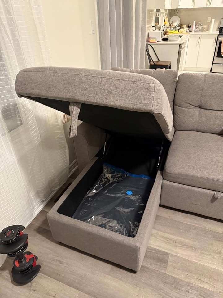 Pull-Out Sectional Sofa with Storage - photo 4