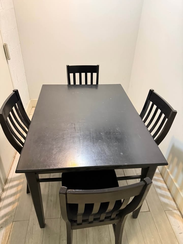 Black Dining Room Table With 4 Chairs - photo 3