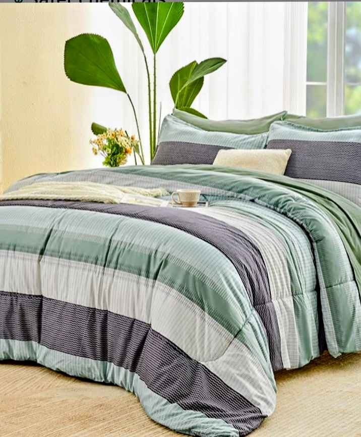 New Full Comforter Set Sage Green - 7 Pieces.