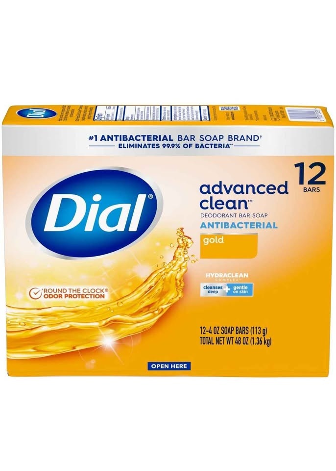 Dial Antibacterial Deodorant Gold Bar Soap - 12pk - 4oz - photo 2