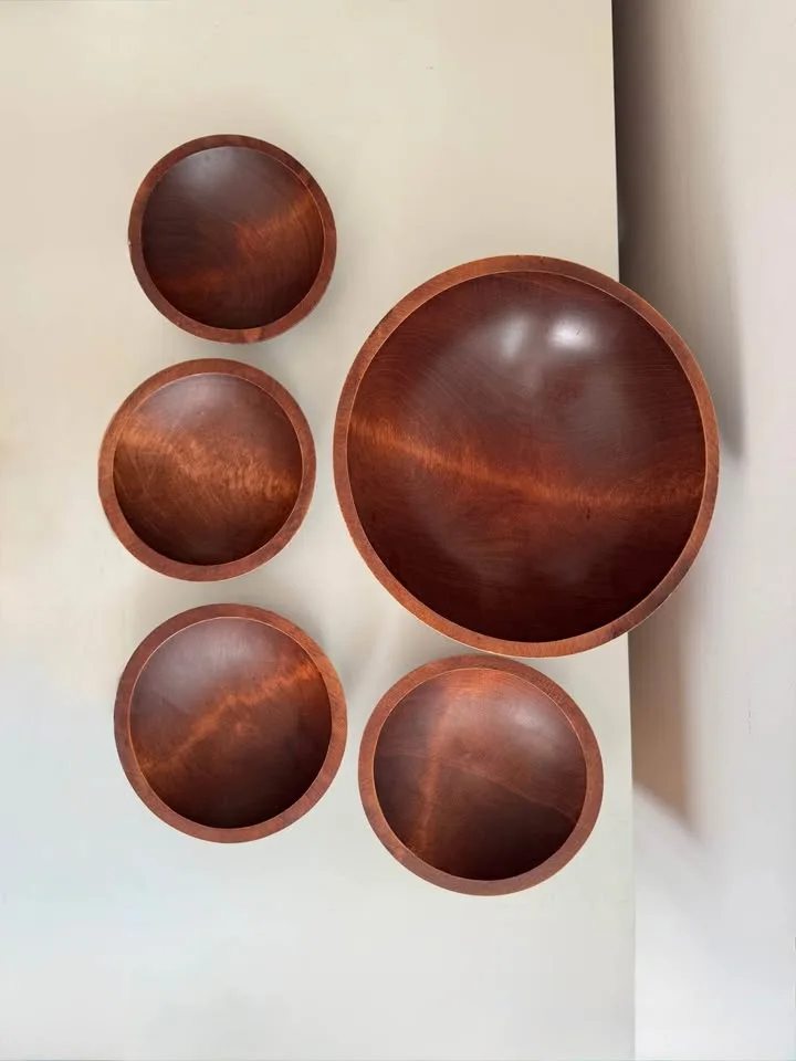Vintage Baribocraft Canada Wood Salad Bowl Set - 5 Pieces image indicator(5)