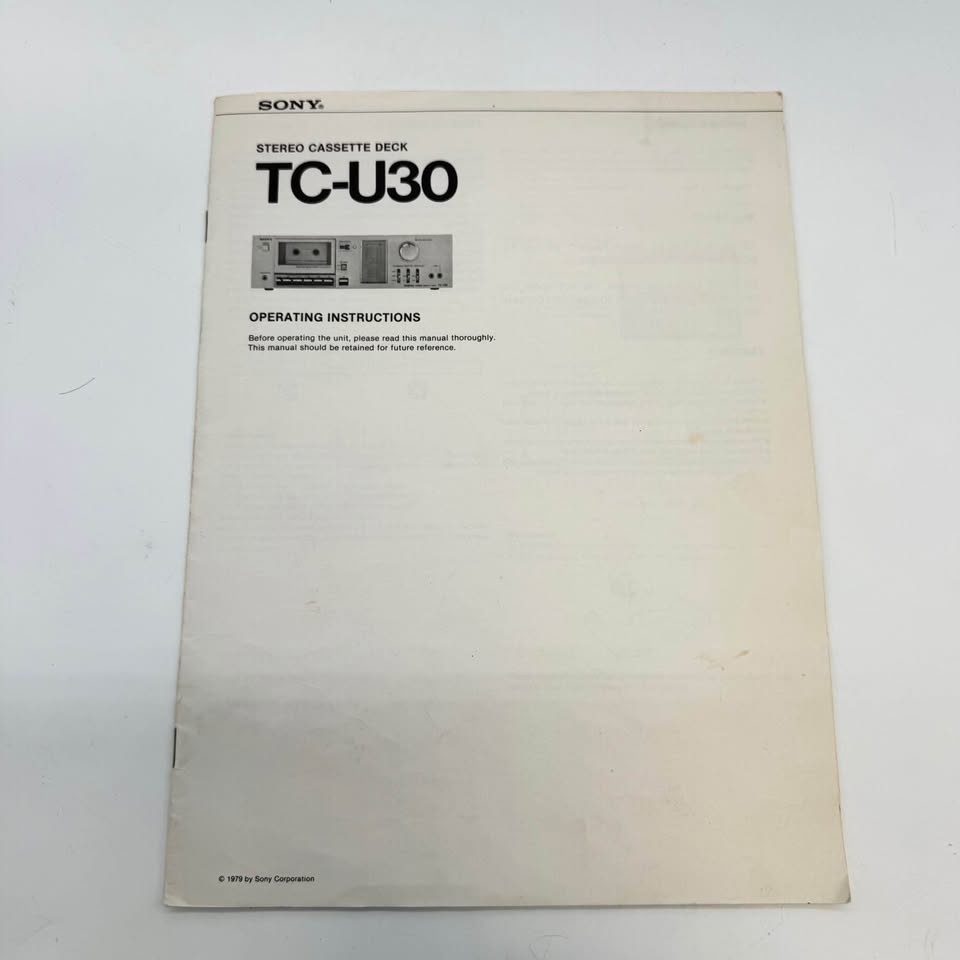 Vintage Sony TC-U30 Stereo Cassette Deck – Tested Working (Circa - photo 2