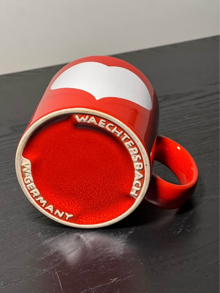 Vintage Waechtersbach Red Earthenware Mug - Heart Pattern - photo 2