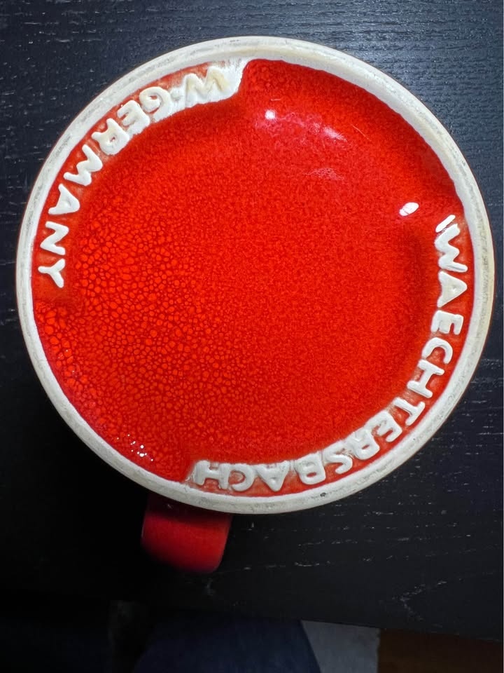 Vintage Waechtersbach Red Earthenware Mug - Heart Pattern - photo 4