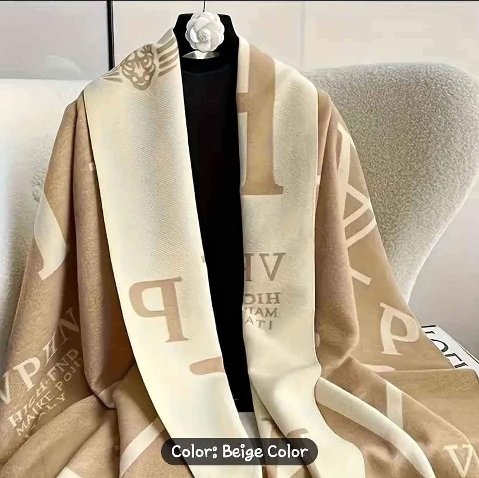 Double Sided Letter Tassel Scarf
