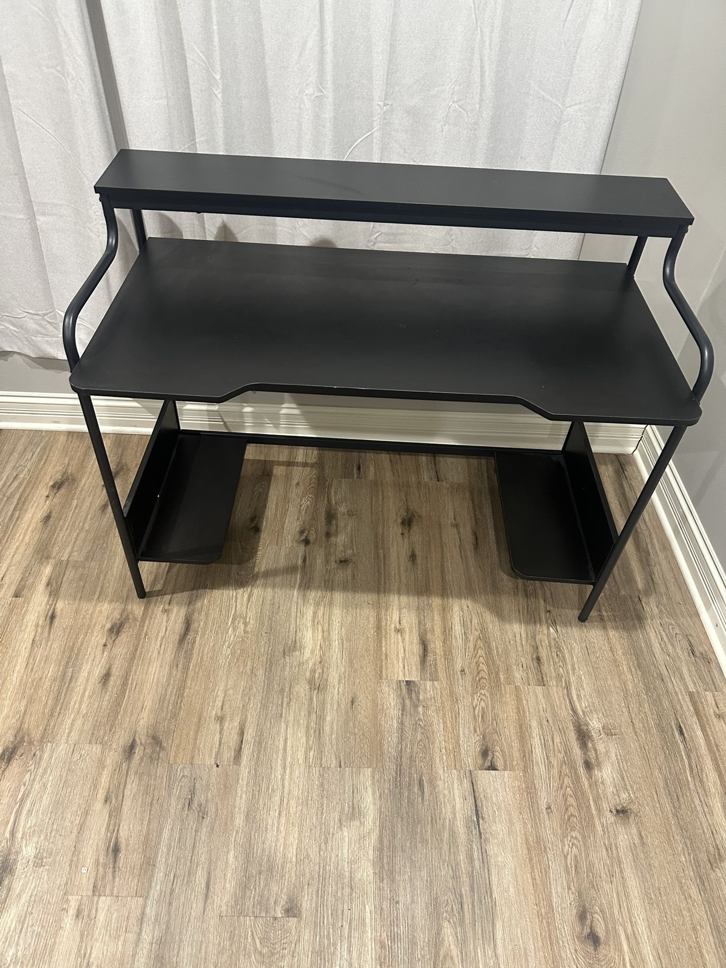 Modern Gaming Desk with Upper Shelf & Storage - photo 3