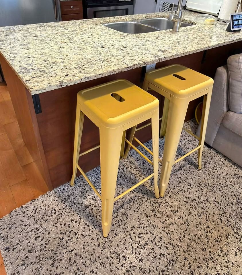 Yellow Bar/Counter/Patio Stools, Set of 2