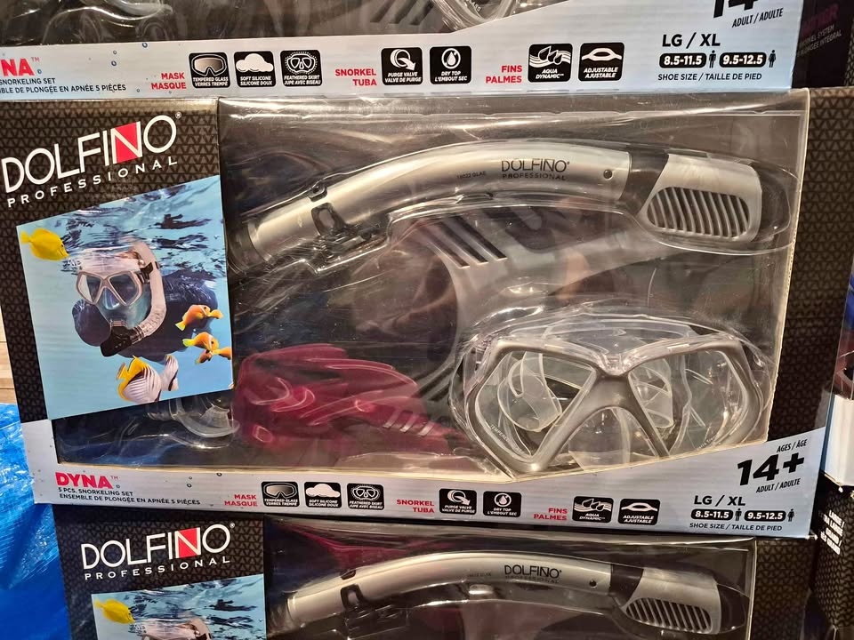 Brand New Dolfino 5 pcs Snorkeling Set Large/XL 14 yrs+
