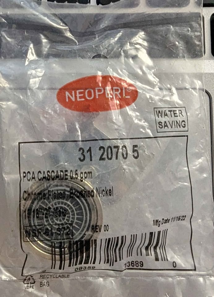 NEOPERL Spray Male Aerator 15/16"-27, 0.5 GPM, Vandal Proof, Chr