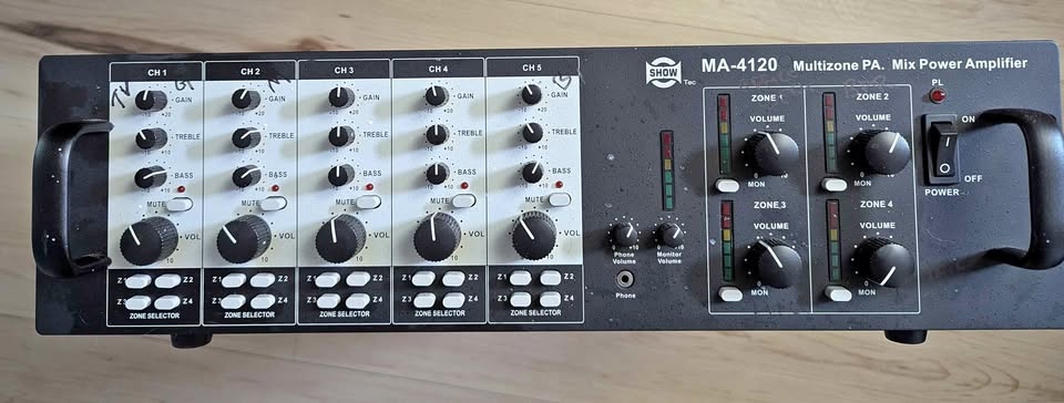 SHOW TEC MA-4120 MULTIZONE PA MIX POWER AMPLIFIER
