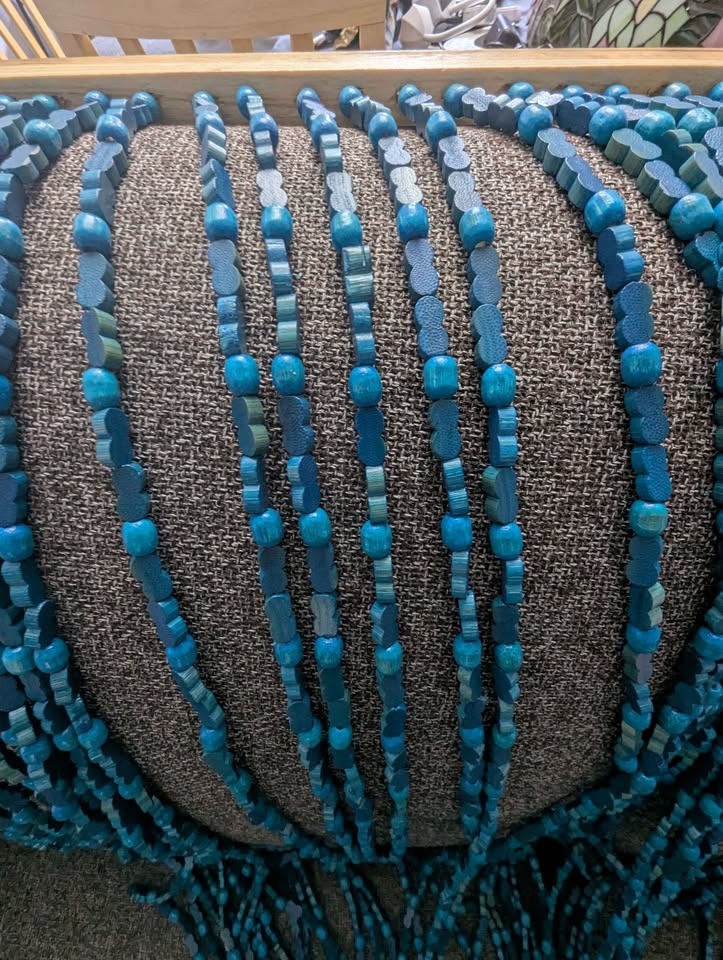Wood Bamboo Beaded Curtain - 45 Strands - Bohemian Door Beads - photo 3