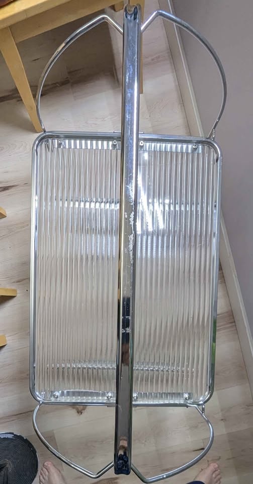 Chrome and Glass Folding Bar Cart/Shelf - photo 2
