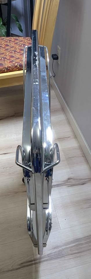 Chrome and Glass Folding Bar Cart/Shelf - photo 3