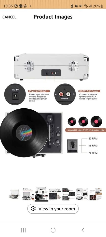 NEW DIGITNOW! Turntable Record Player - 3 Speed, Bluetooth - photo 5