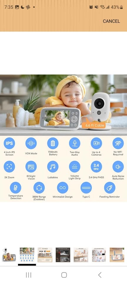 NEW Boifun Baby Monitor No Wi-Fi, Night Vision, 2-way Audio - photo 3