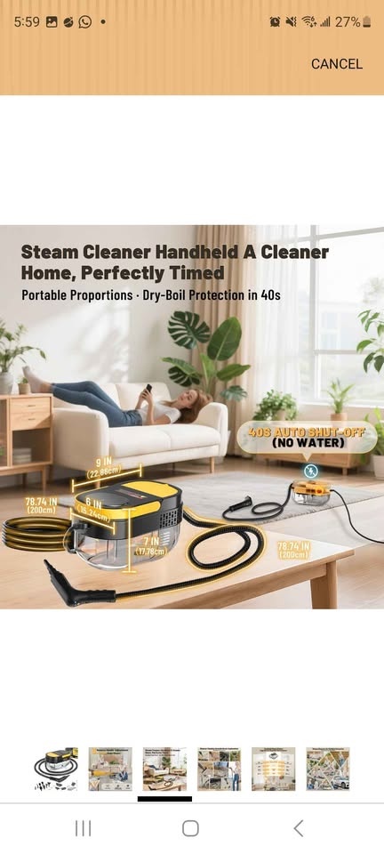 NEW Gautye Steam Cleaner - 1.6L Tank, 15s Heat-Up - photo 4