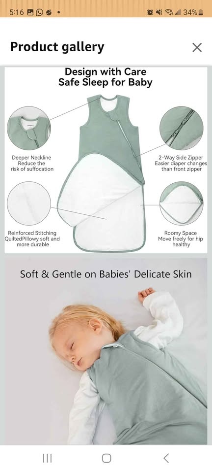 NEW BubblePanda Bamboo Sleep Sack 18-24 Months 0.5 Tog Pink - photo 3