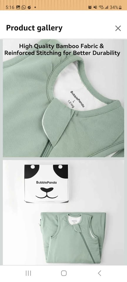 NEW BubblePanda Bamboo Sleep Sack 18-24 Months 0.5 Tog Pink - photo 4